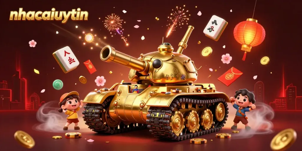 Engage in thrilling gameplay at nhacaiuytin with a dynamic 3D casino scene filled with vibrant characters and dazzling elements.